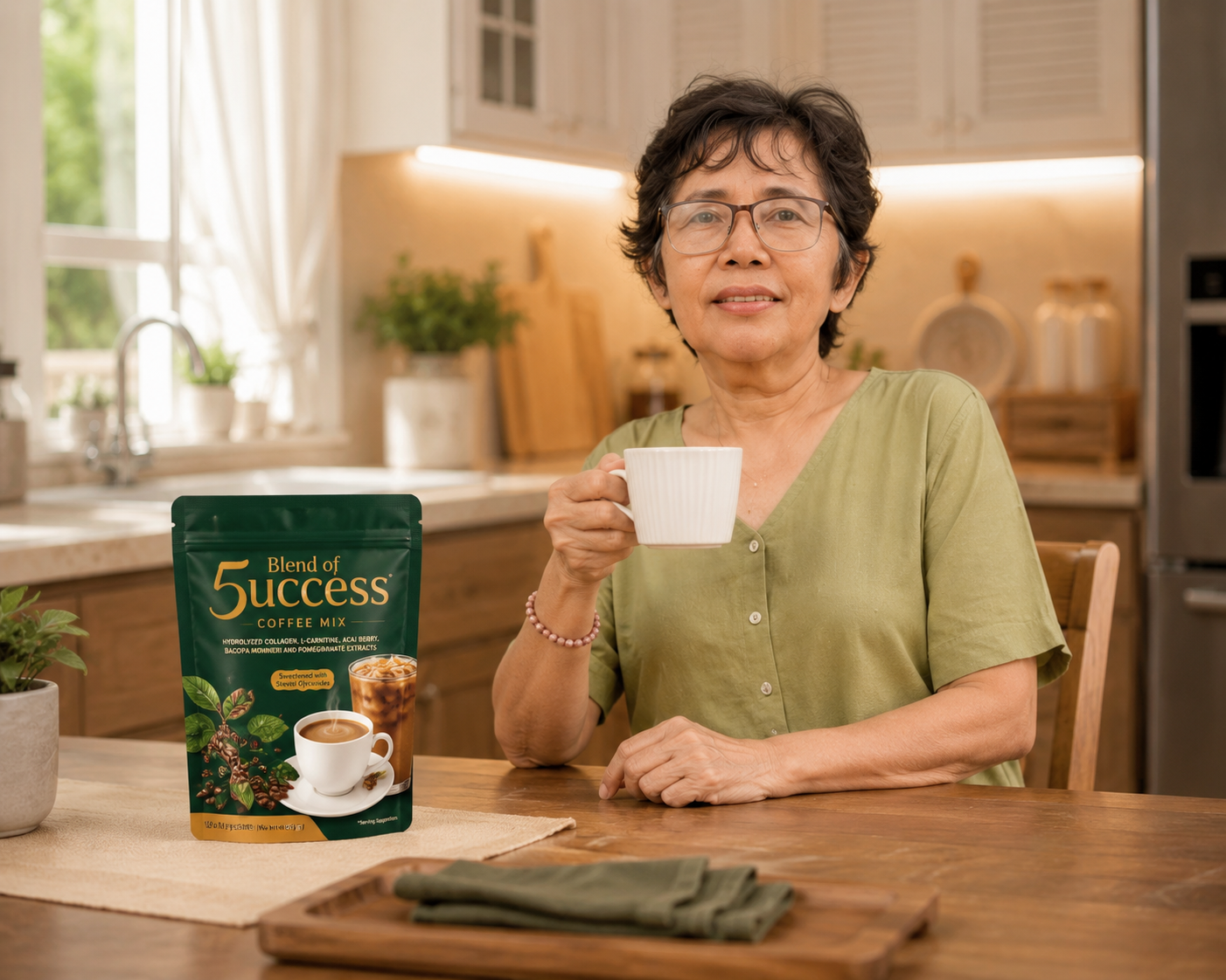 Blend of 5UCCESS coffee prepared as a convenient option for the household